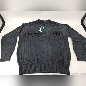 NWT Dockers GRANITE GRAY Textured Chenille Crewneck Sweater Mens Sz XXL